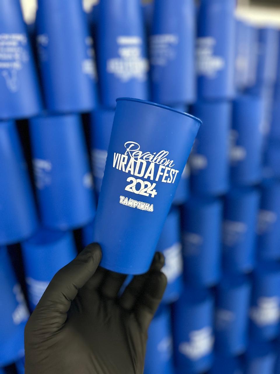 Copo Eco azul personalizado Réveillon